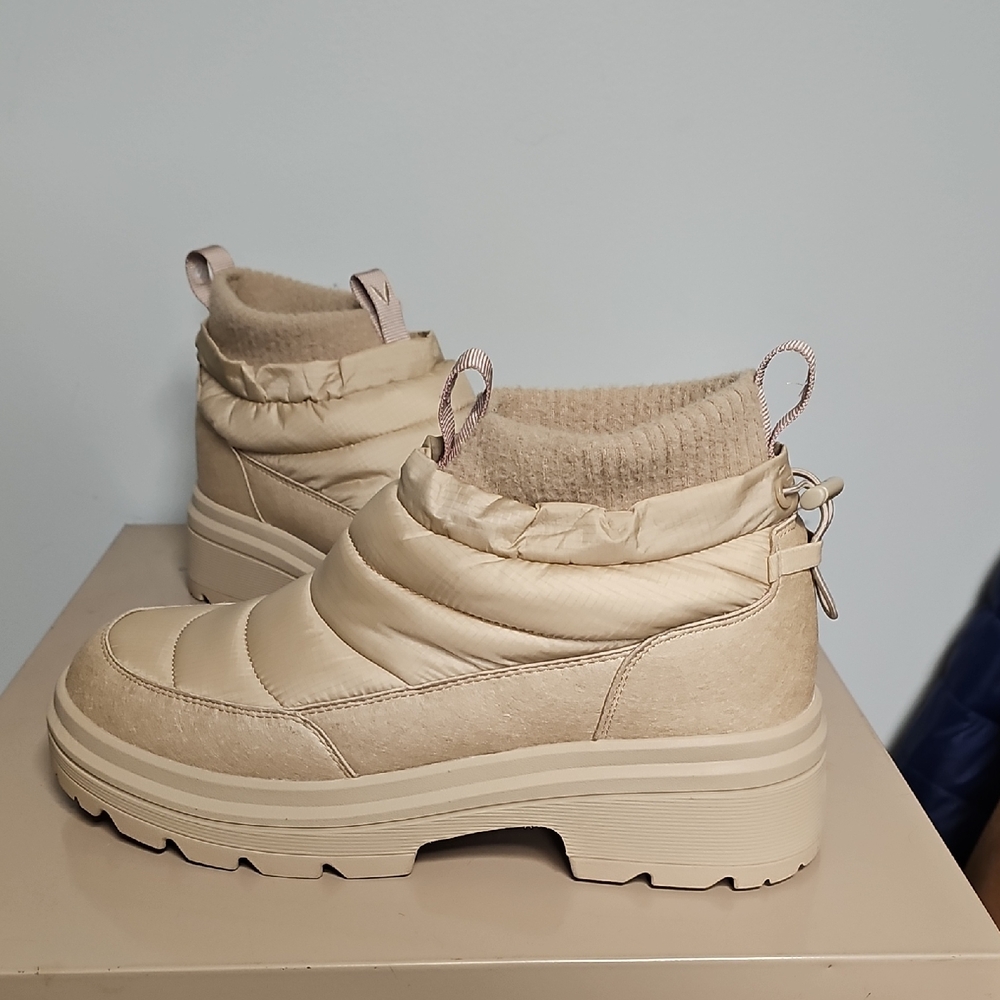 Vivaia Women's Waterproof PufferThermal Quilted Stylish Ankle Boot Beige